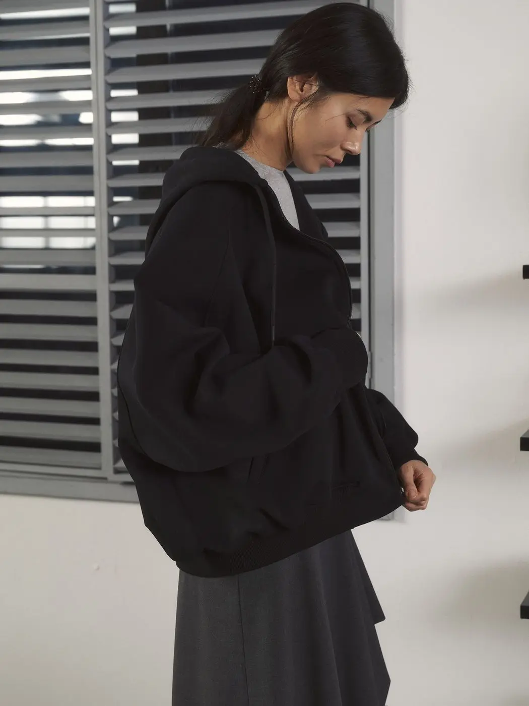 Худи на молнии, черный