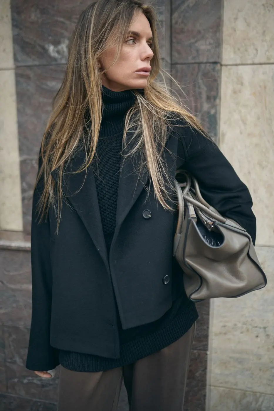 Пальто укороченное, черный