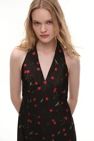 Платье мини на завязках (A Cherry On Top), черное Платье мини на завязках (A Cherry On Top), черное