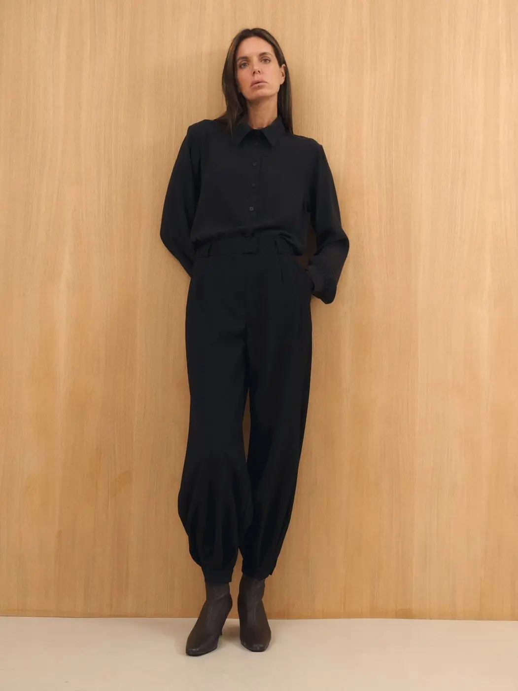 Рубашка с застежкой-поло, черный