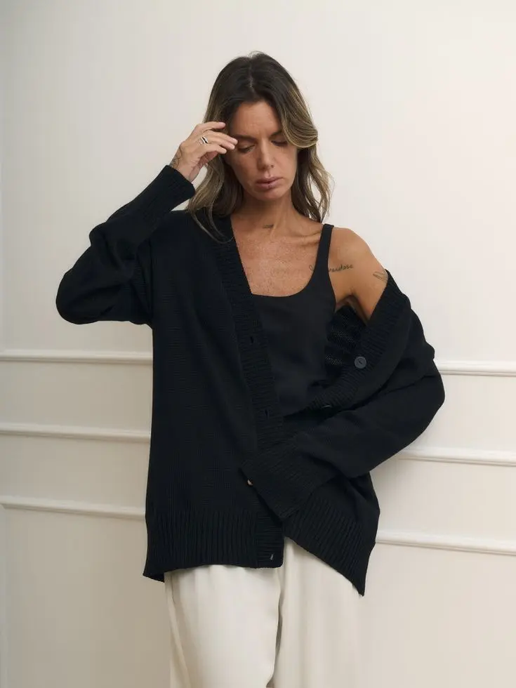 Кардиган хлопковый, черный