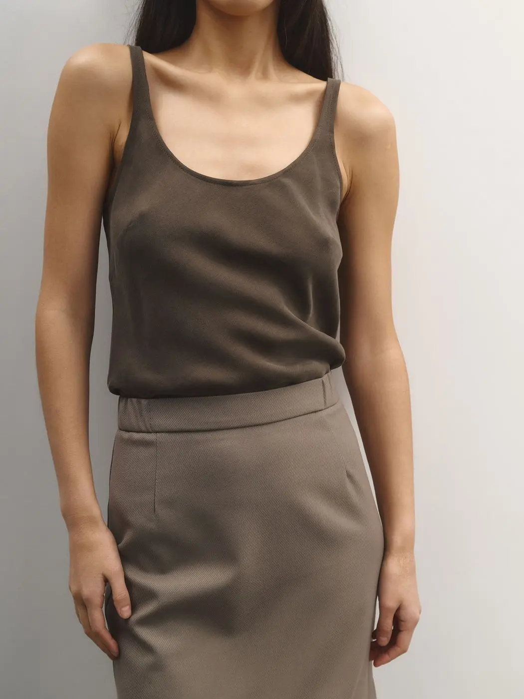 Топ полуприлегающего силуэта, шоколадный