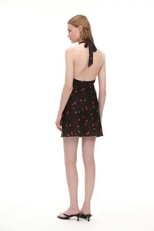 Платье мини на завязках (A Cherry On Top), черное Платье мини на завязках (A Cherry On Top), черное