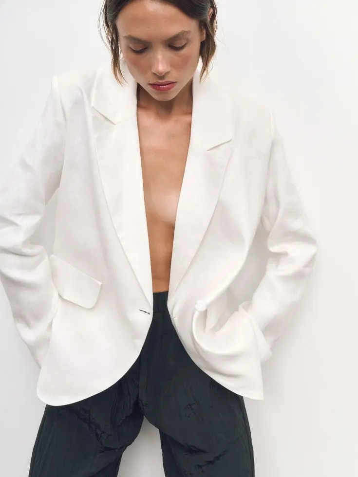 Жакет изо льна, молочный