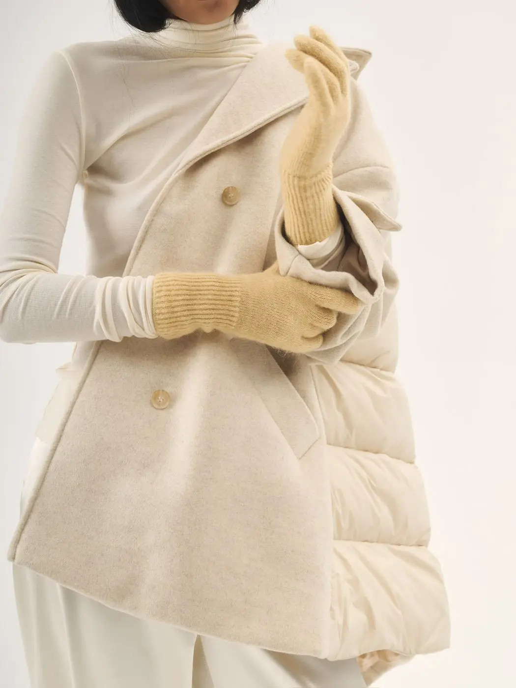 Перчатки с мохером, желтый