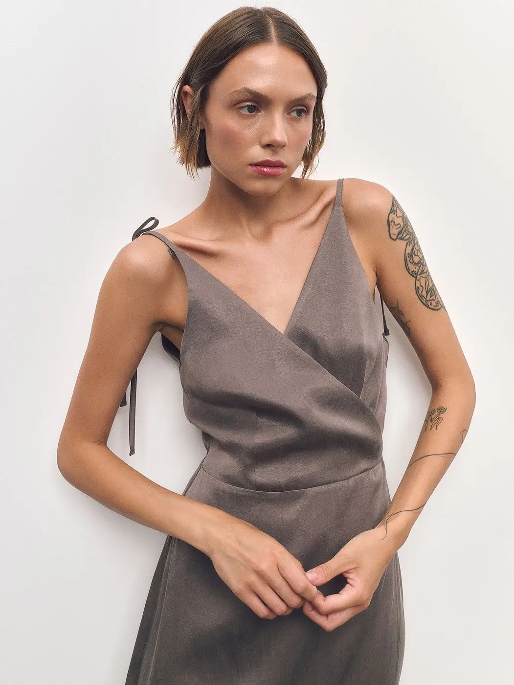 Сарафан на запах, тауп