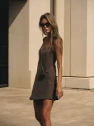 Комбинация мини из тенсела, шоколадный