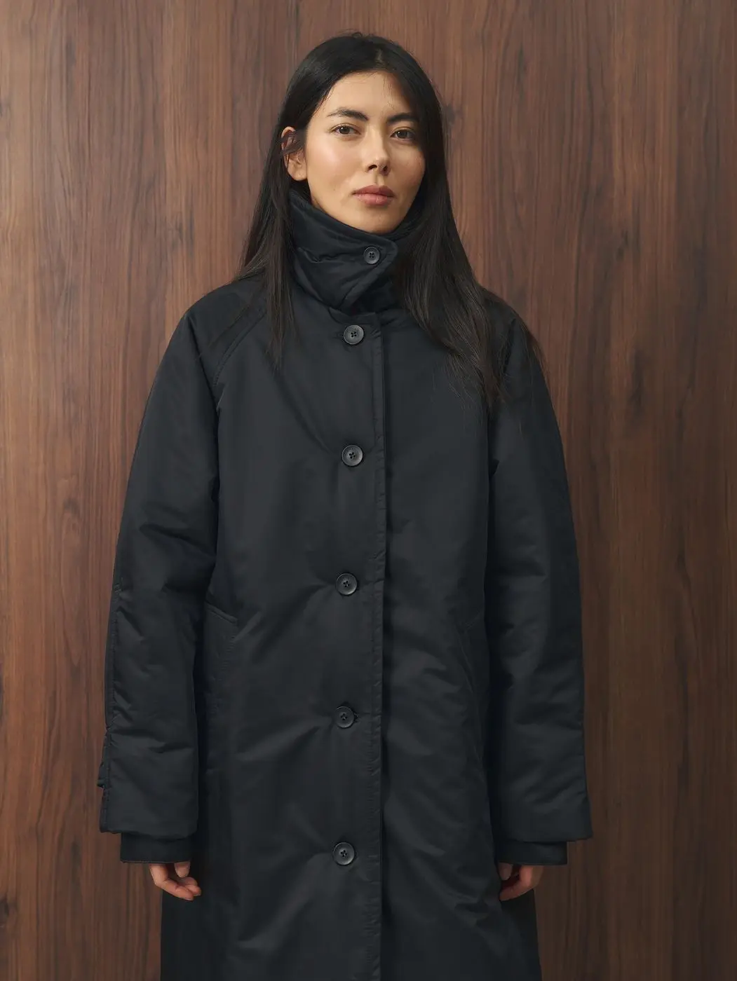 Плащ утепленный, черный