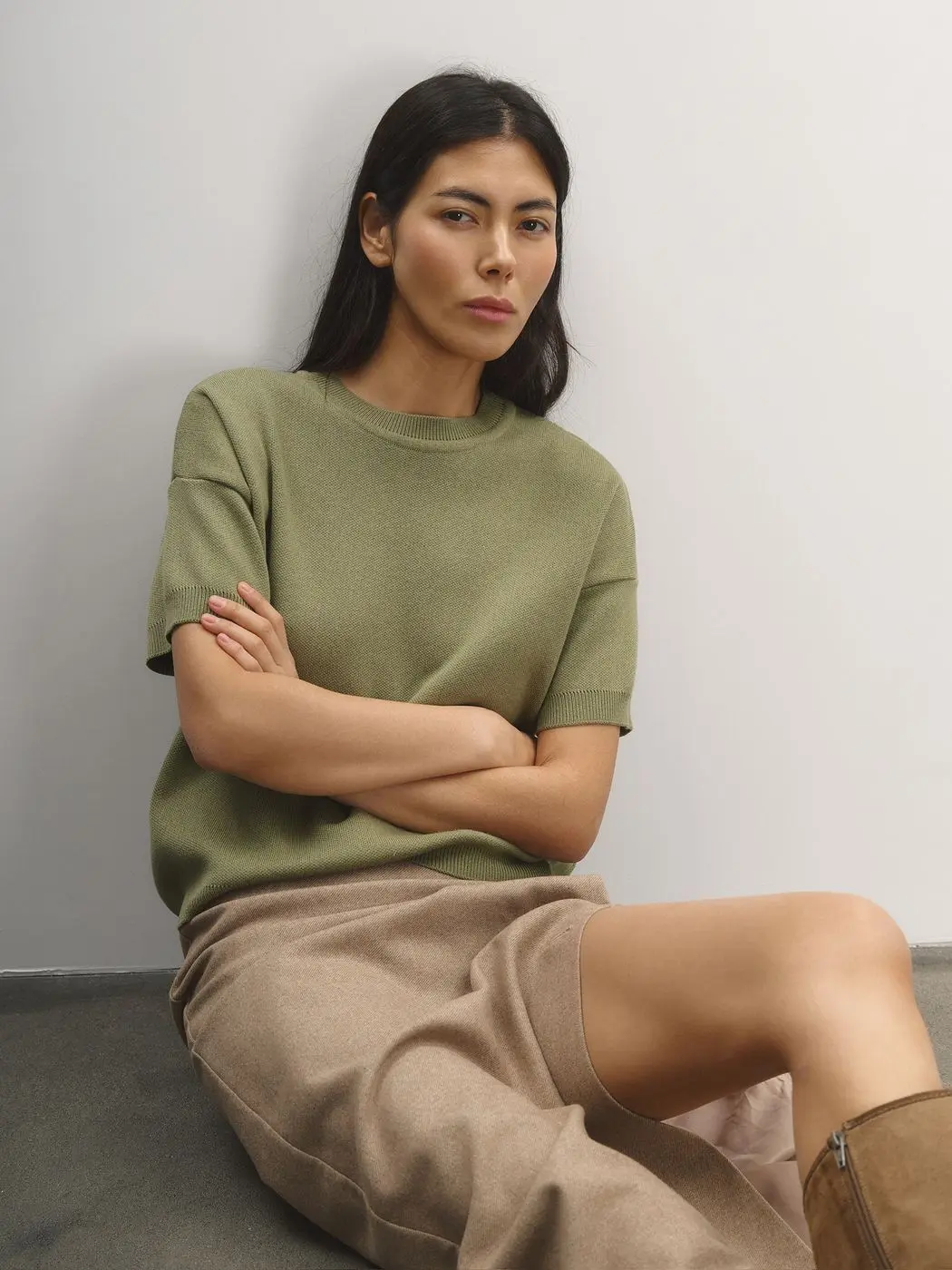 Футболка трикотажная, фисташковый