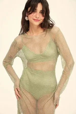 Платье-сетка (Naked Dress), зеленое