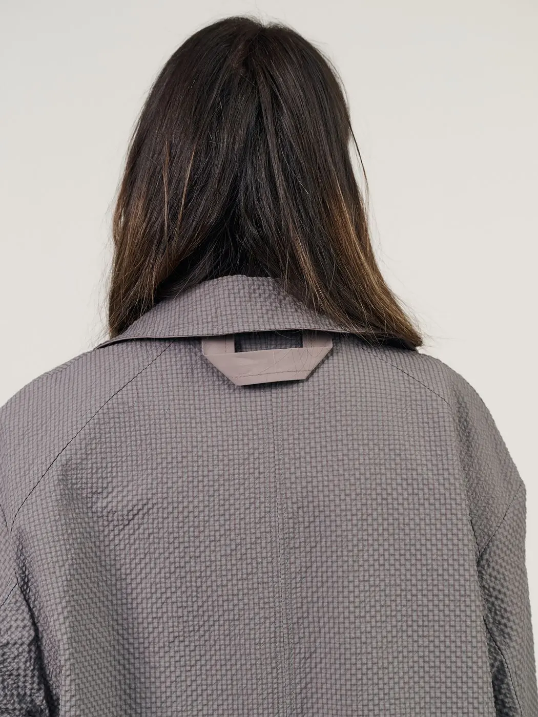 Плащ двусторонний, серо-бежевый