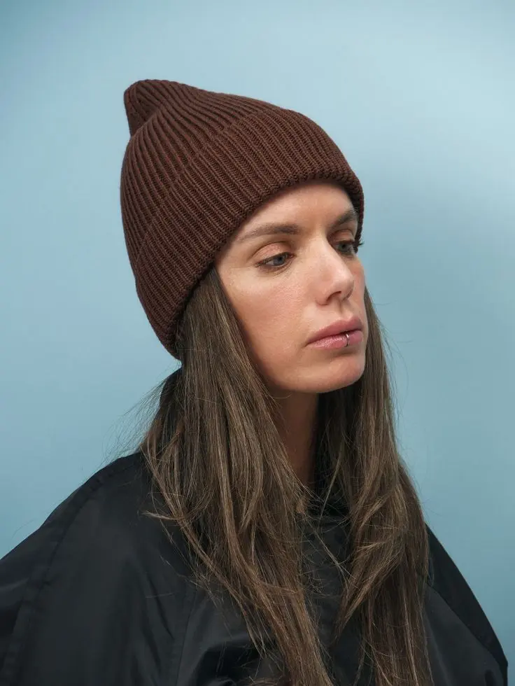 Шапка из хлопка, шоколадный