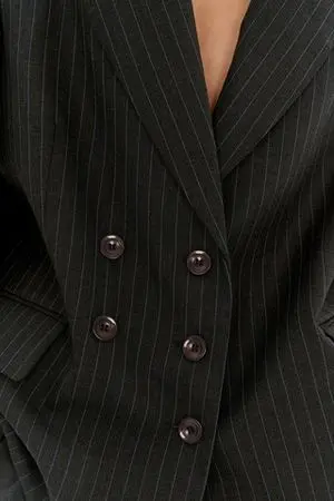 Жакет двубортный в полоску ((Время - деньги)), темно-серый