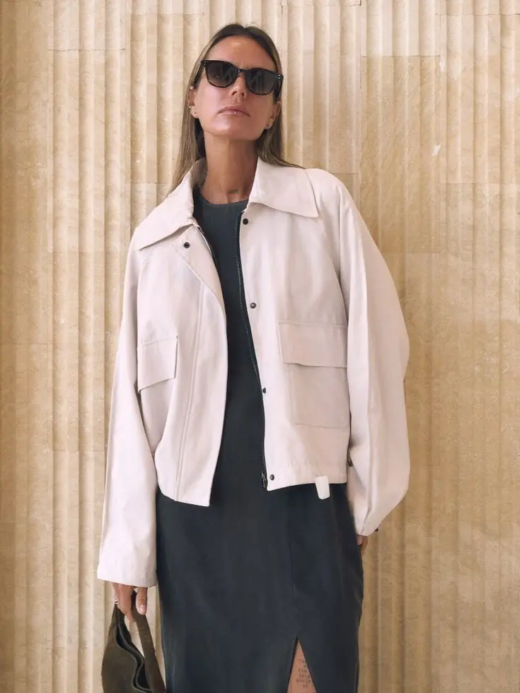 Куртка укороченная, молочный