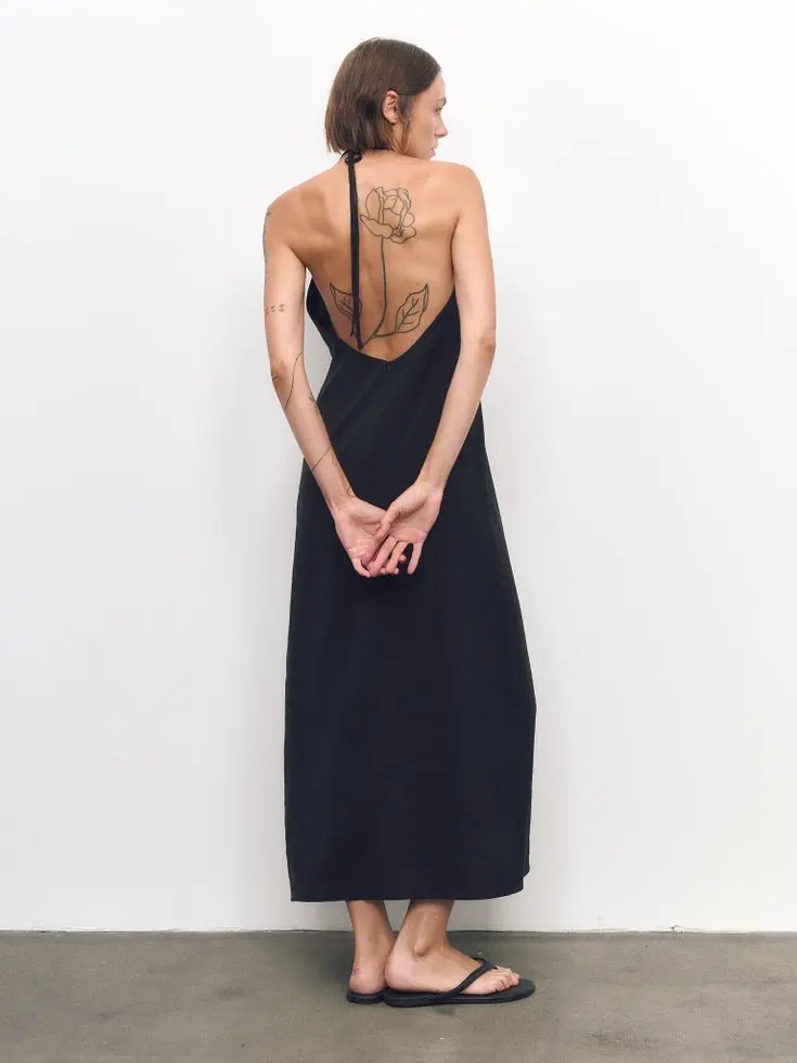 Сарафан с открытой спиной, черный