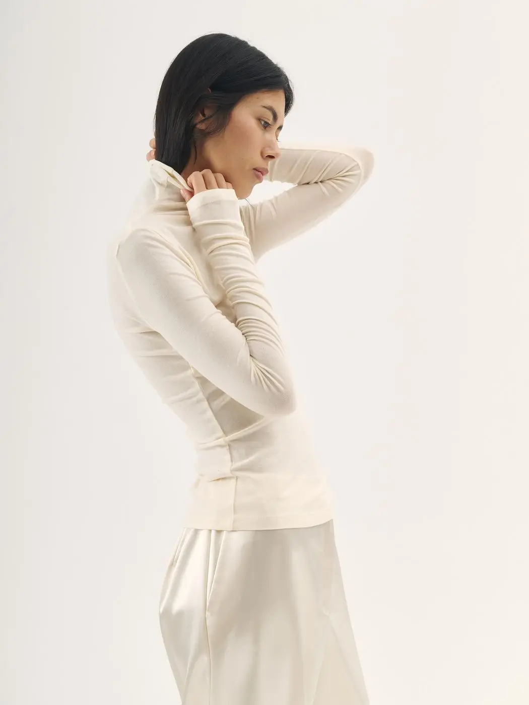 Водолазка с шерстью, молочный