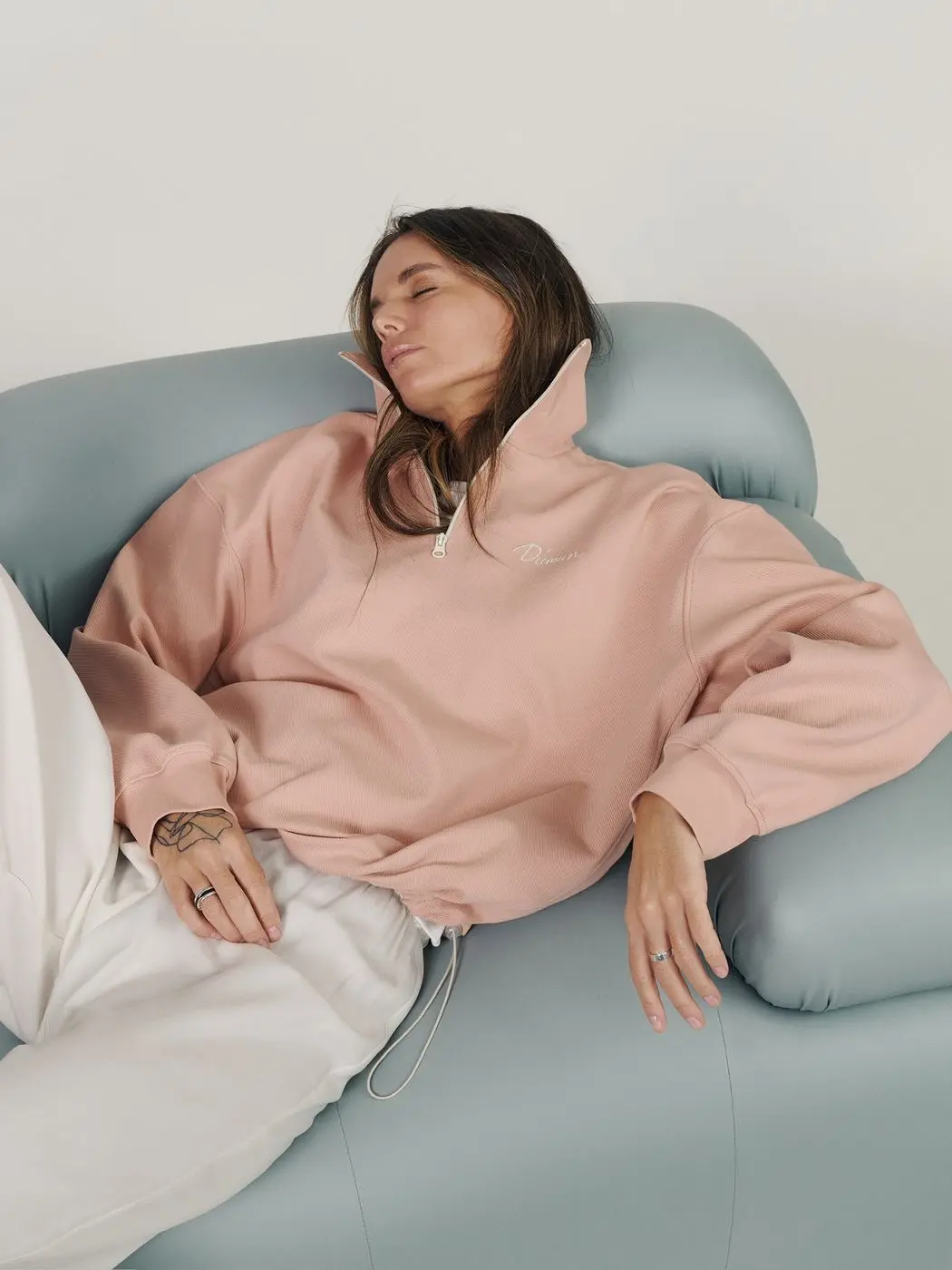 Брюки на кулиске из тенсела, молочный