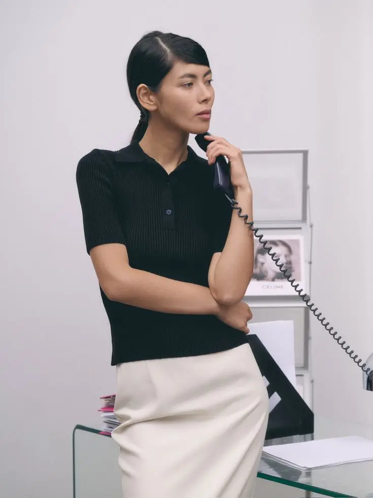 Поло трикотажное, черный