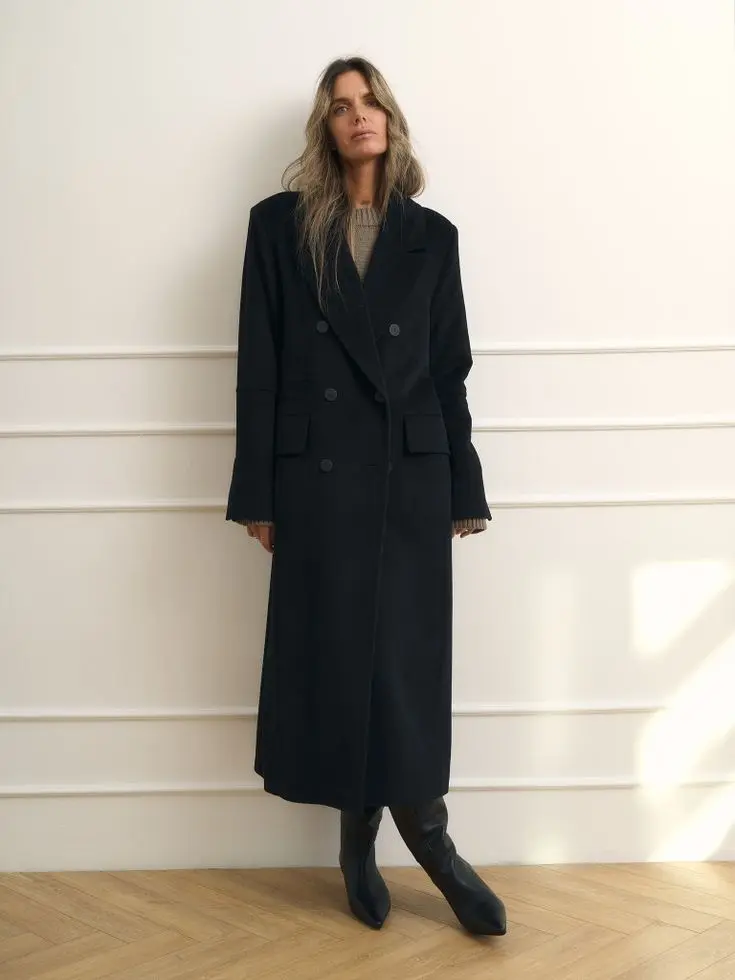 Пальто в мужском стиле, черный