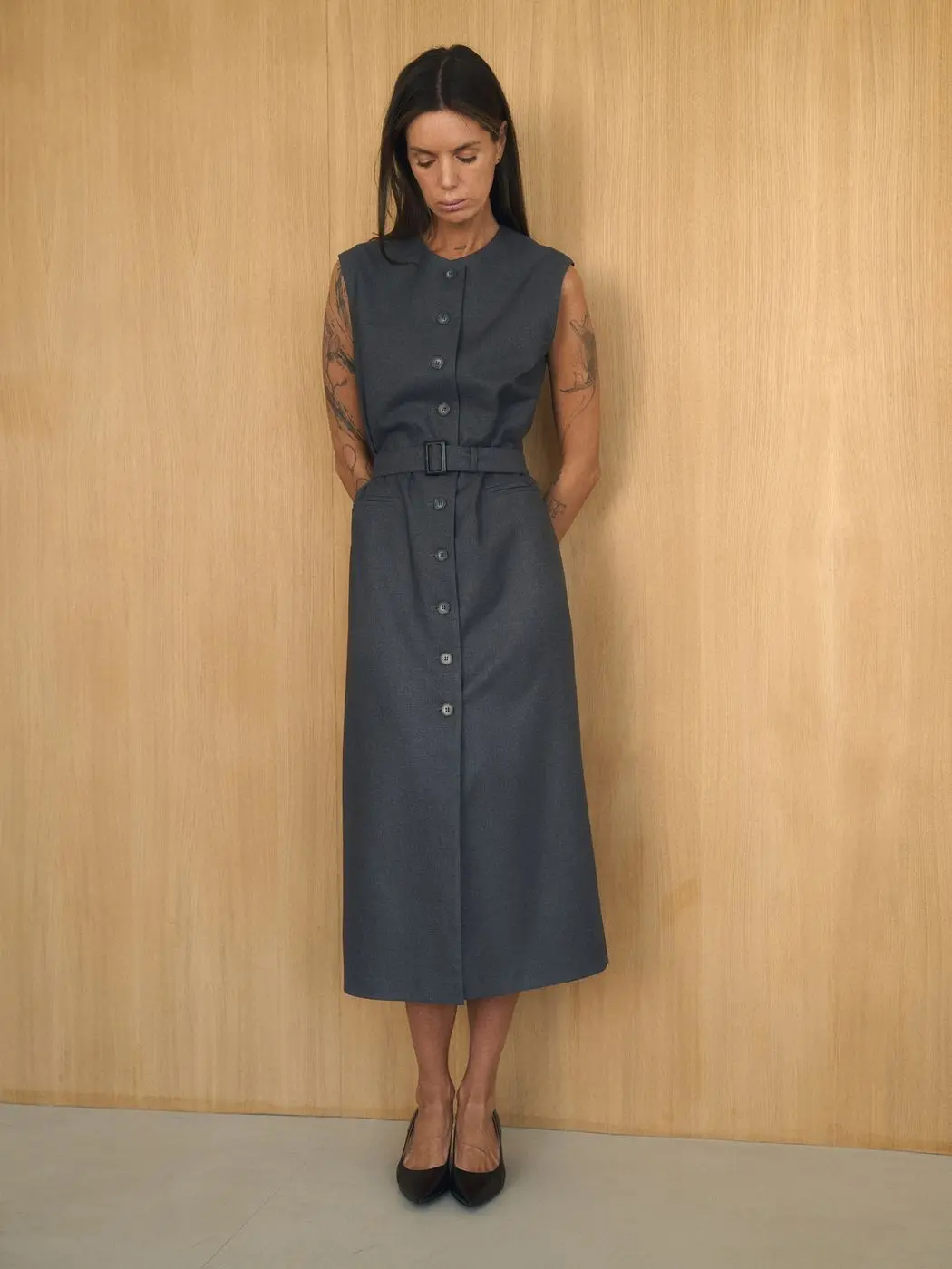 Платье-жилет, графитовый