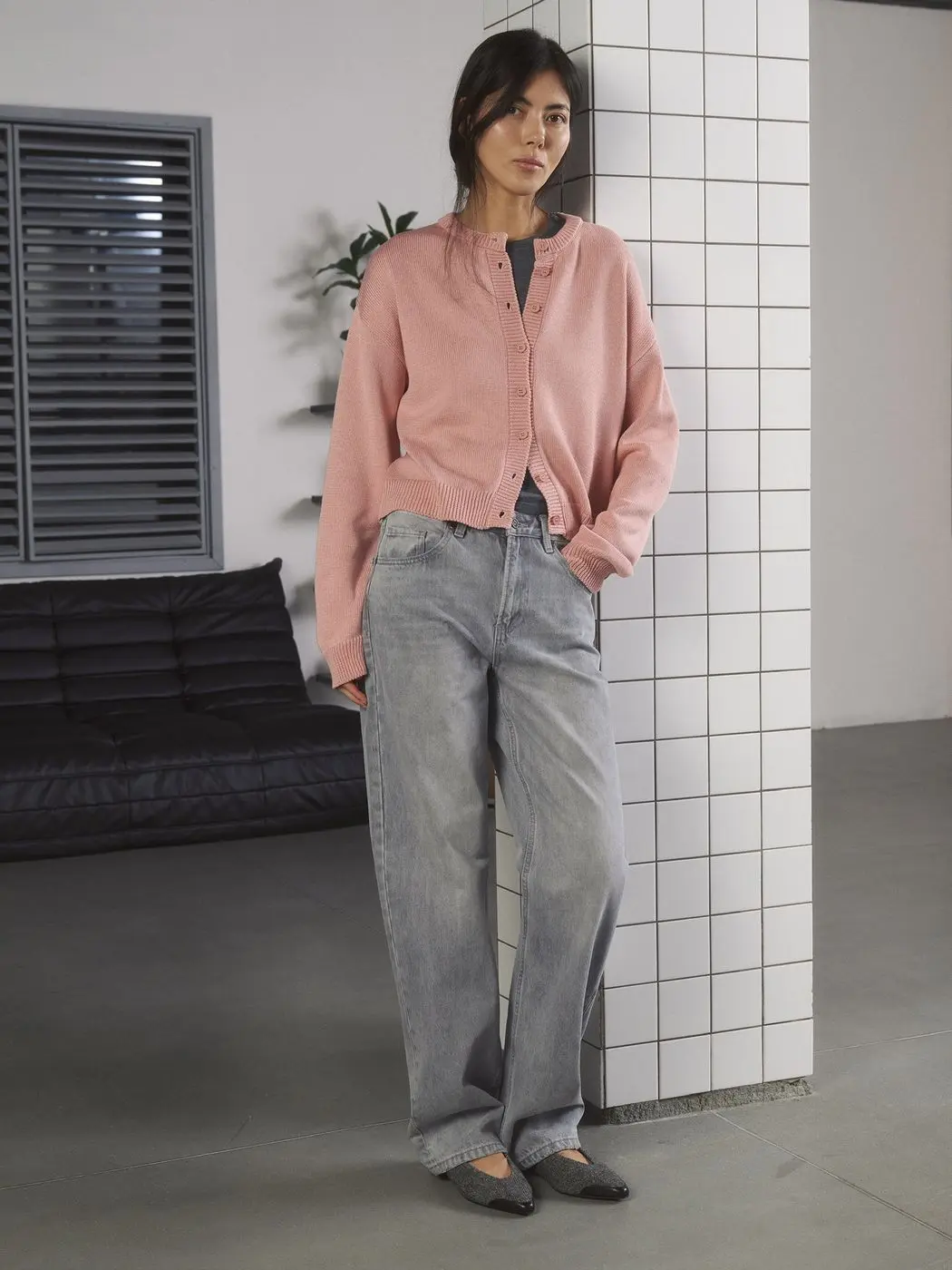 Кардиган укороченный, персиковый