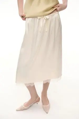 Юбка миди с кружевом (Sunday Skirt), молочная Юбка миди с кружевом (Sunday Skirt), молочная