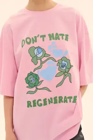 Футболка (Don't hate regenerate), розовая Футболка (Don't hate regenerate), розовая
