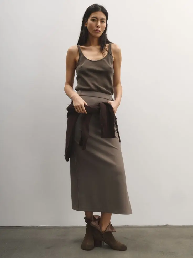 Топ полуприлегающего силуэта, шоколадный