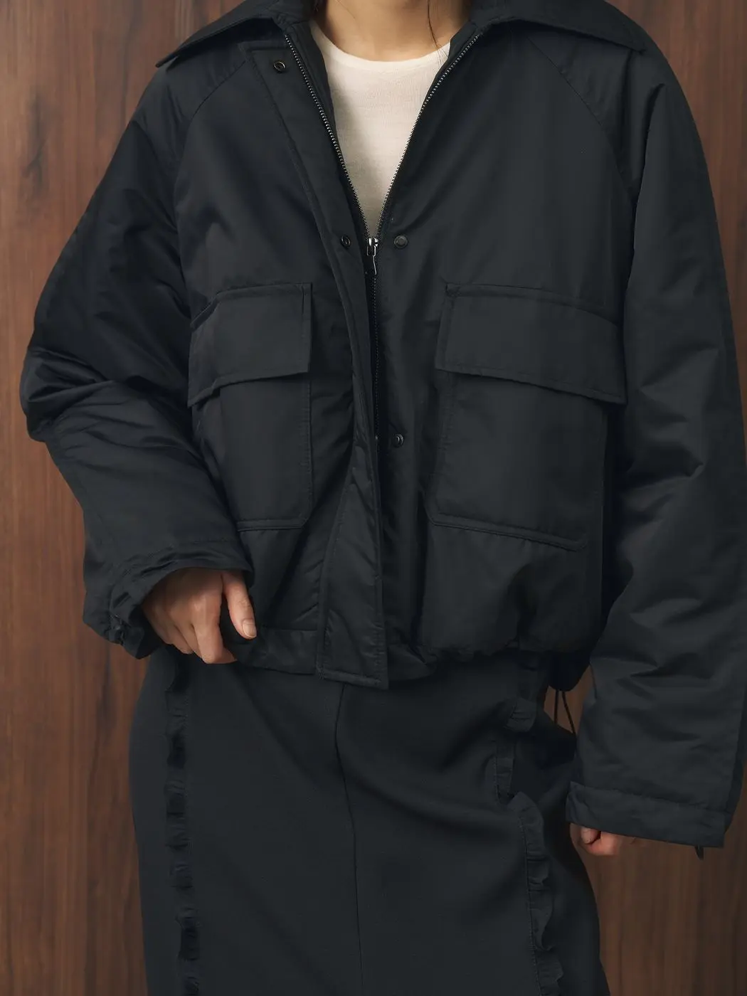 Куртка укороченная утепленная, черный