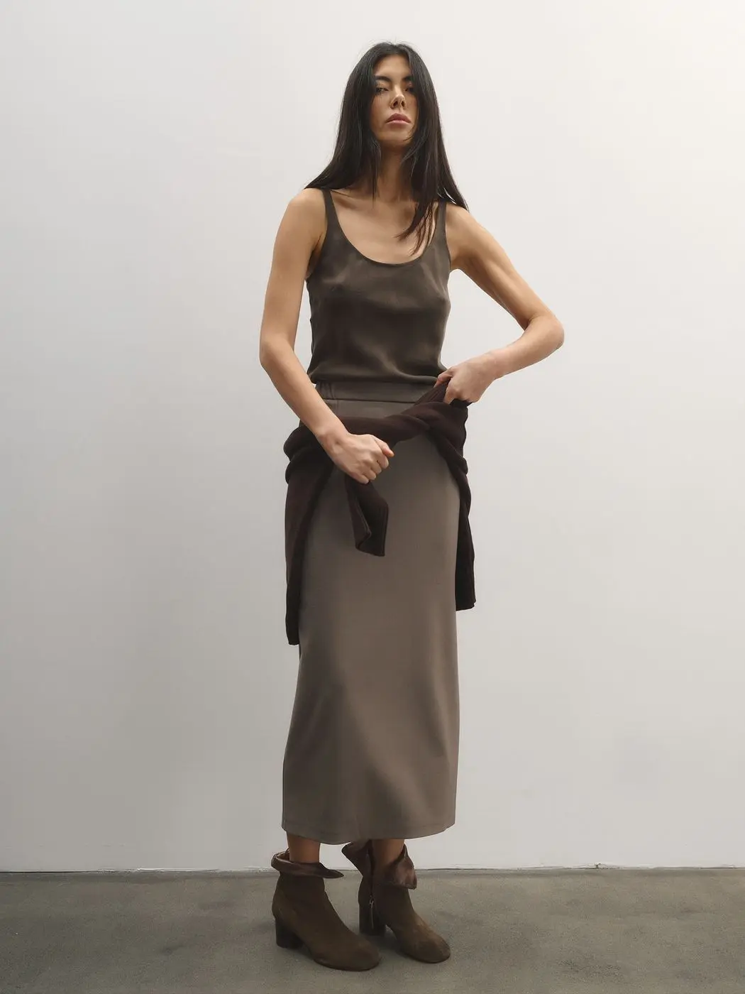 Топ полуприлегающего силуэта, шоколадный