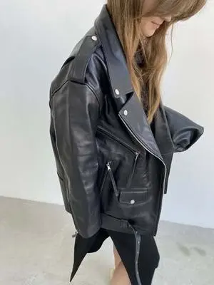 Кожаная куртка-косуха, черная