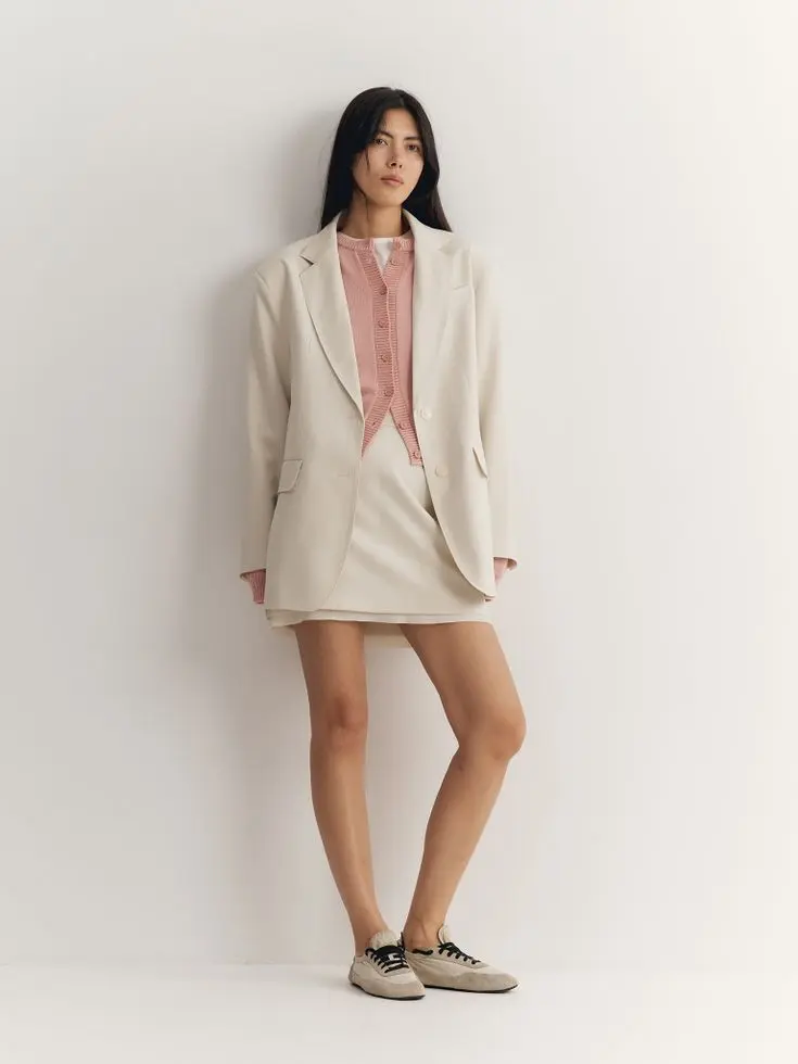 Кардиган укороченный, персиковый