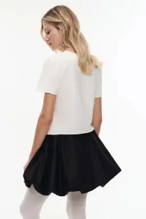 Футболка с кружевом (Baby Tee ), молочная Футболка с кружевом (Baby Tee ), молочная