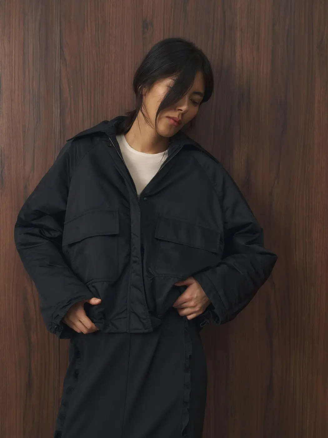 Куртка укороченная утепленная, черный