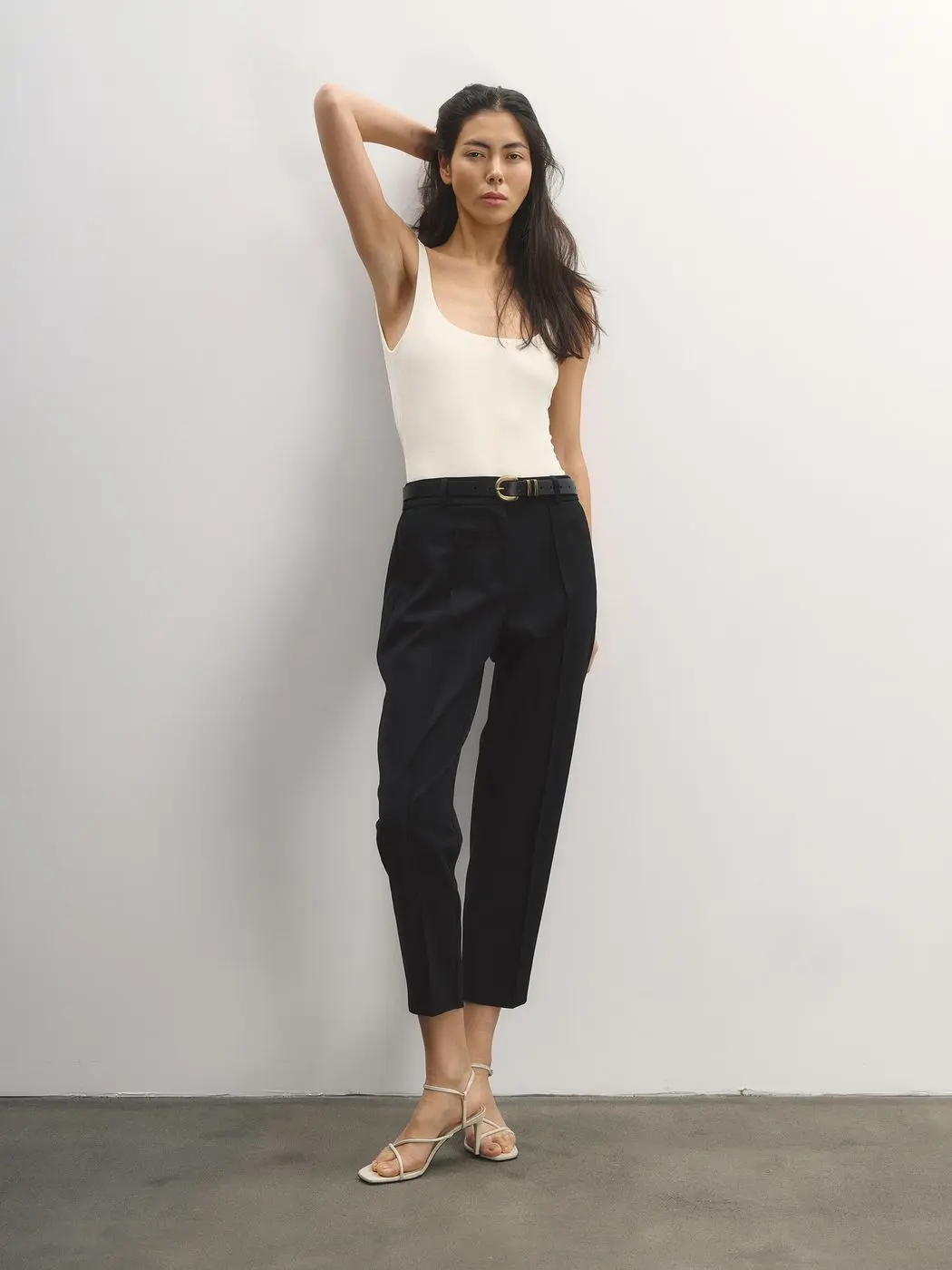 Брюки с застроченными стрелками, черный