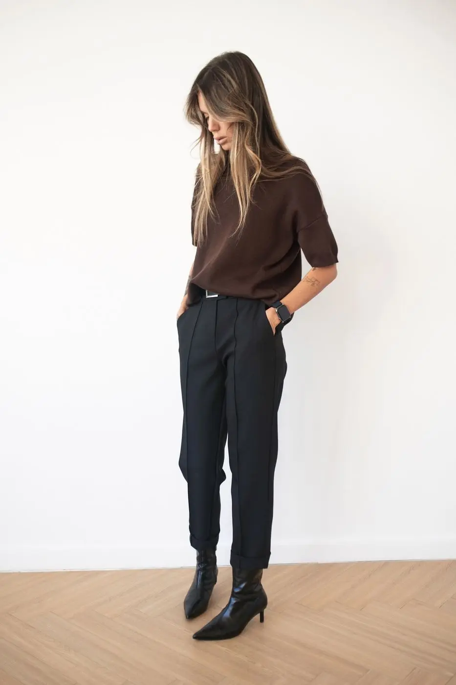 Футболка трикотажная, шоколадный