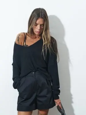 Шорты базовые из хлопка, черный Шорты базовые из хлопка, черный
