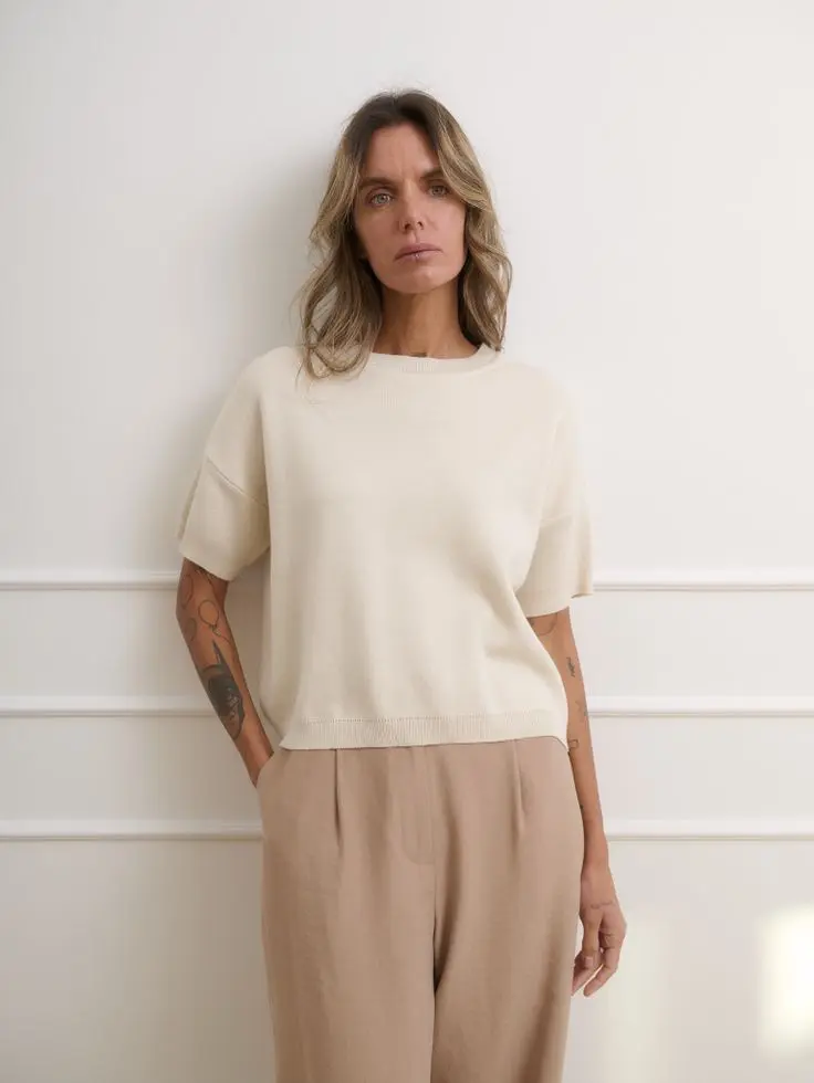 Футболка трикотажная, кремовый