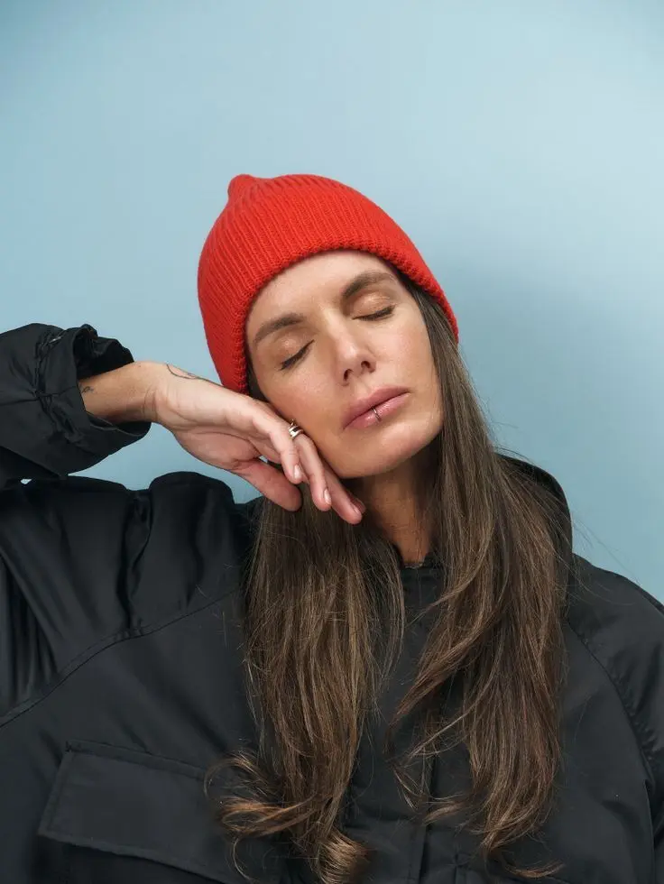 Шапка из хлопка, красный