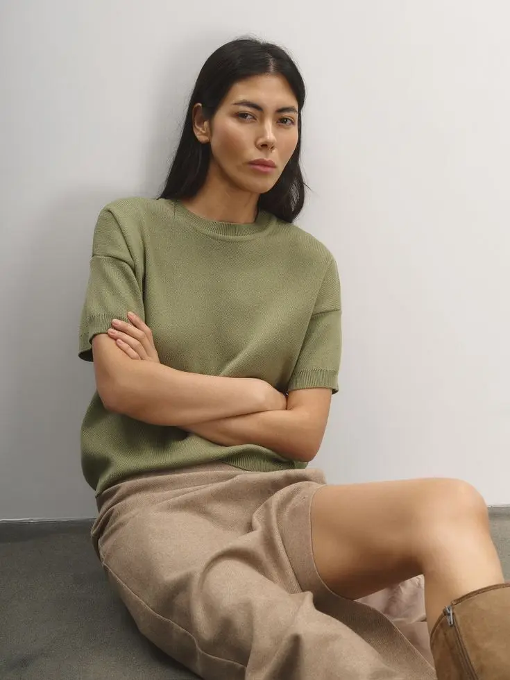 Футболка трикотажная, фисташковый