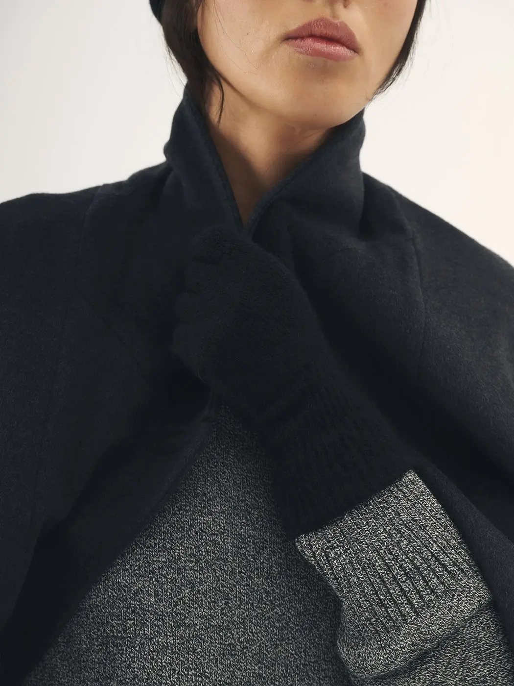 Пальто макси двубортное, графитовый