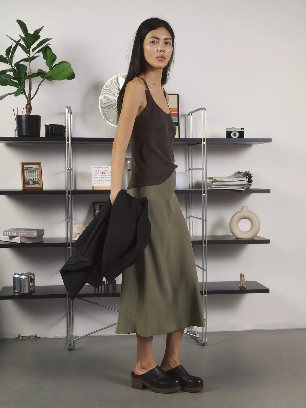 Юбка на резинке, хаки