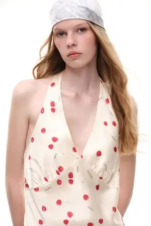 Платье мини на завязках (A Cherry On Top), молочное Платье мини на завязках (A Cherry On Top), молочное