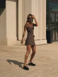 Комбинация мини из тенсела, шоколадный