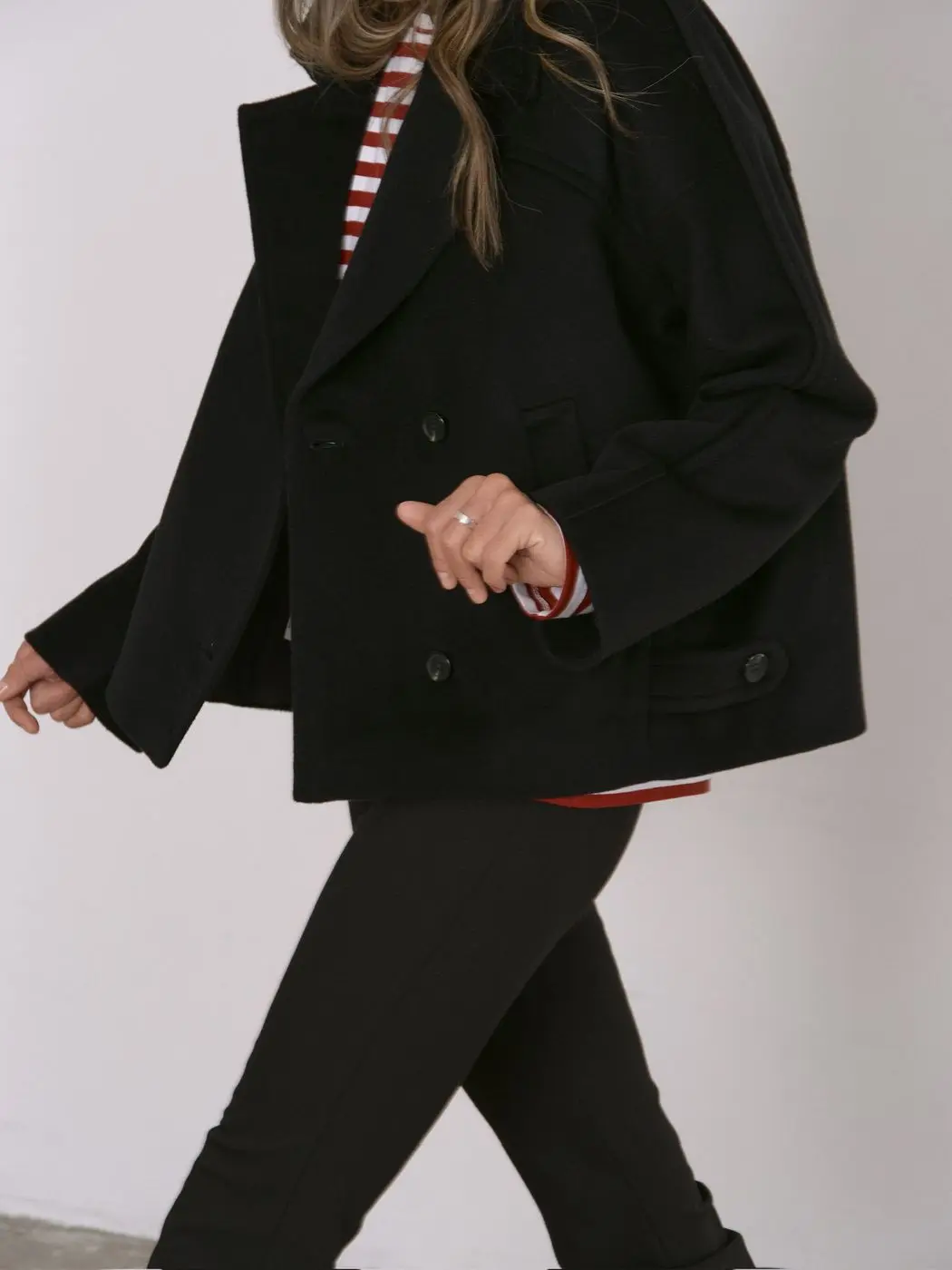 Пальто укороченное, черный