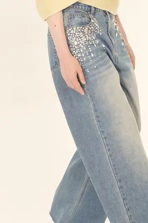 Джинсы со стразами (Кэрри Брэдшоу), голубые
