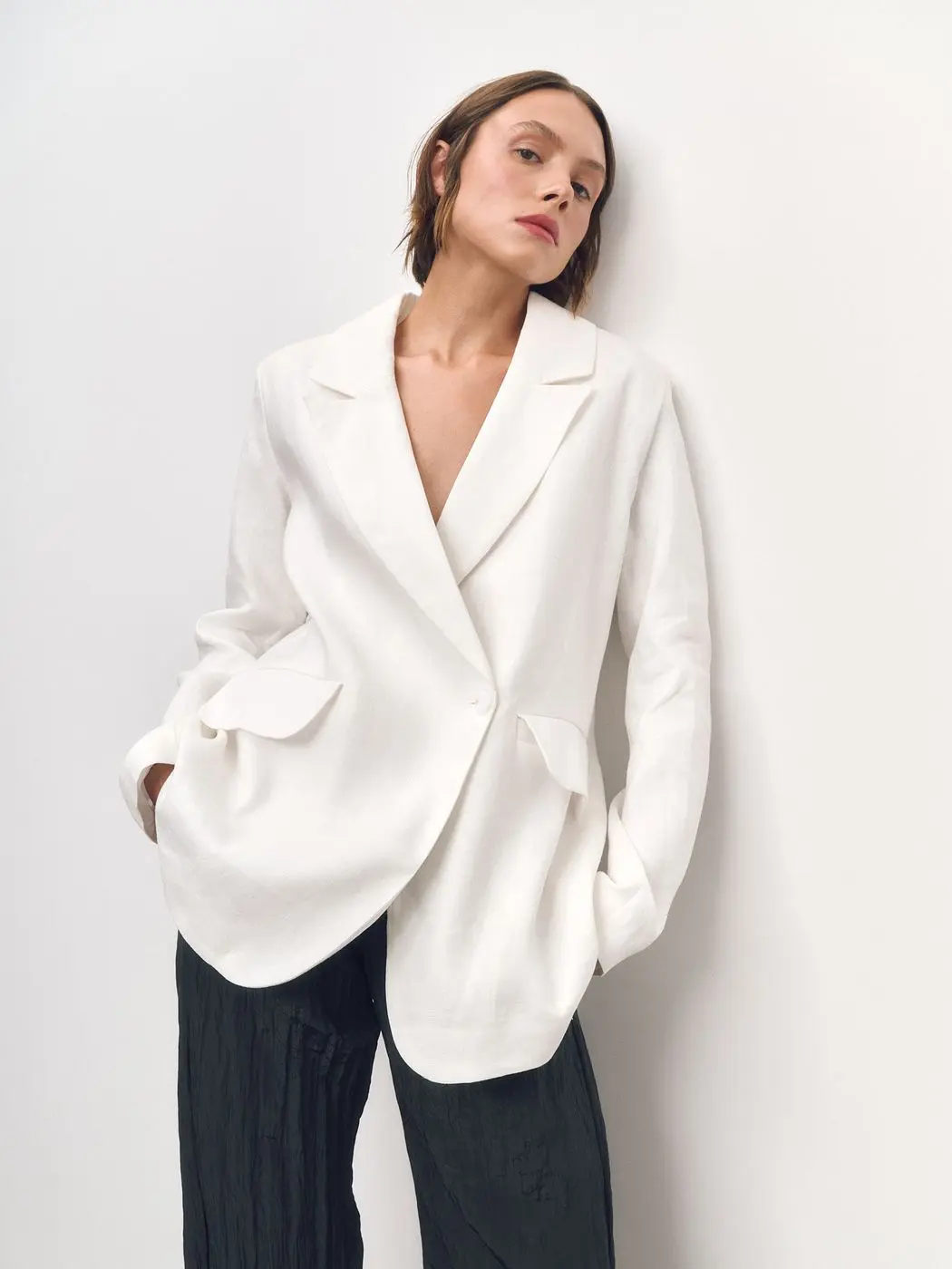 Жакет изо льна, молочный