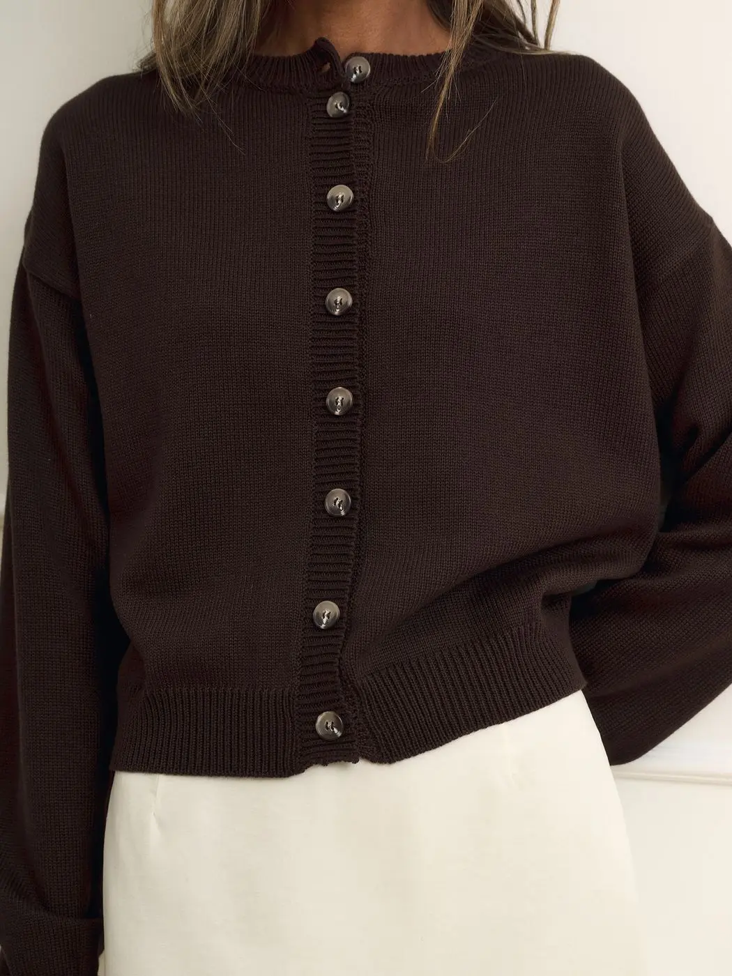 Кардиган укороченный, шоколадный