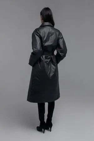 Пальто с поясом, черный