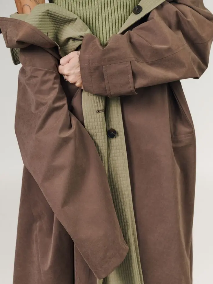 Плащ двусторонний, шоколадный